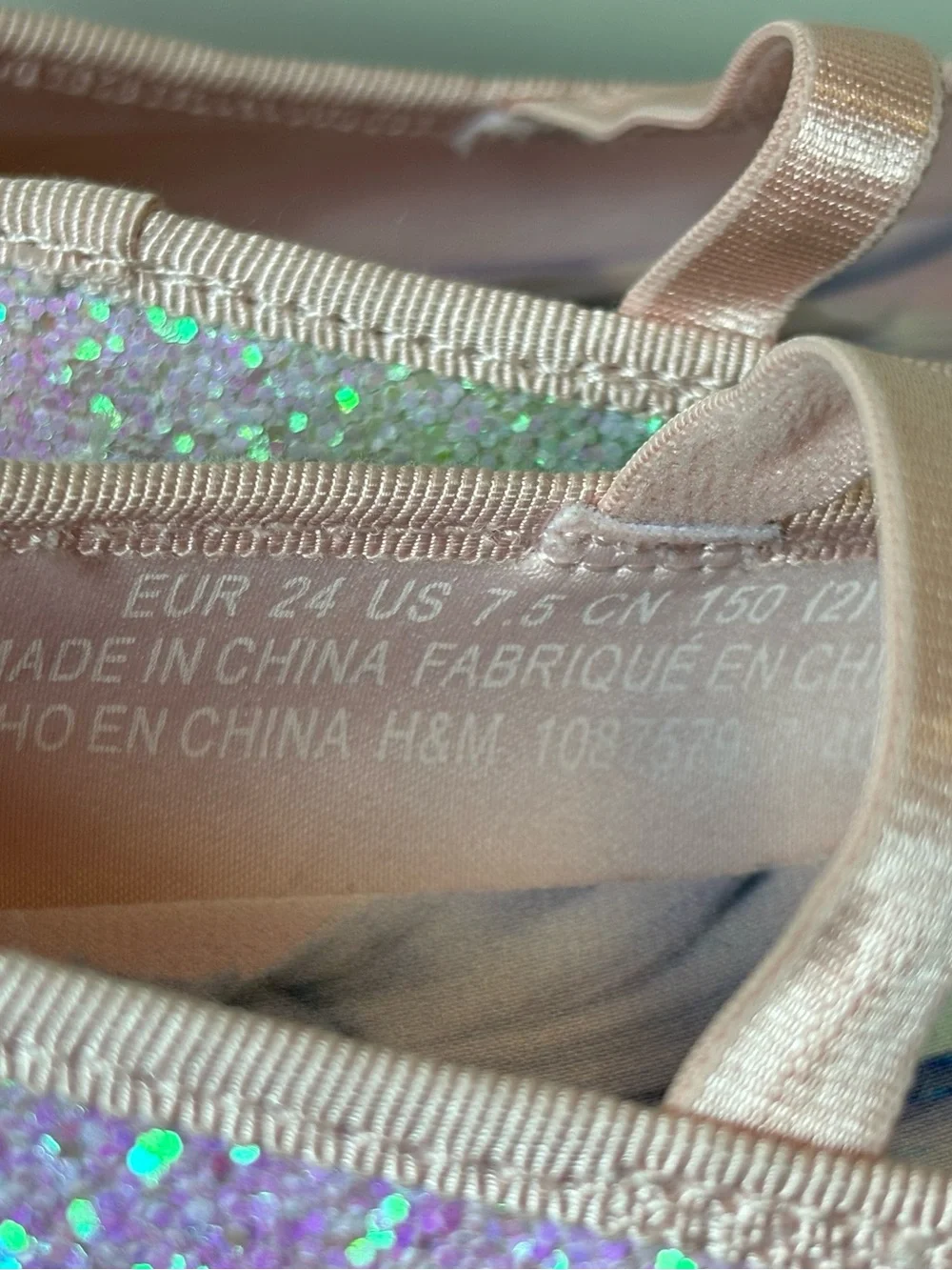 H&M Disney Frozen Glittery Ballet Flats Size 7.5
